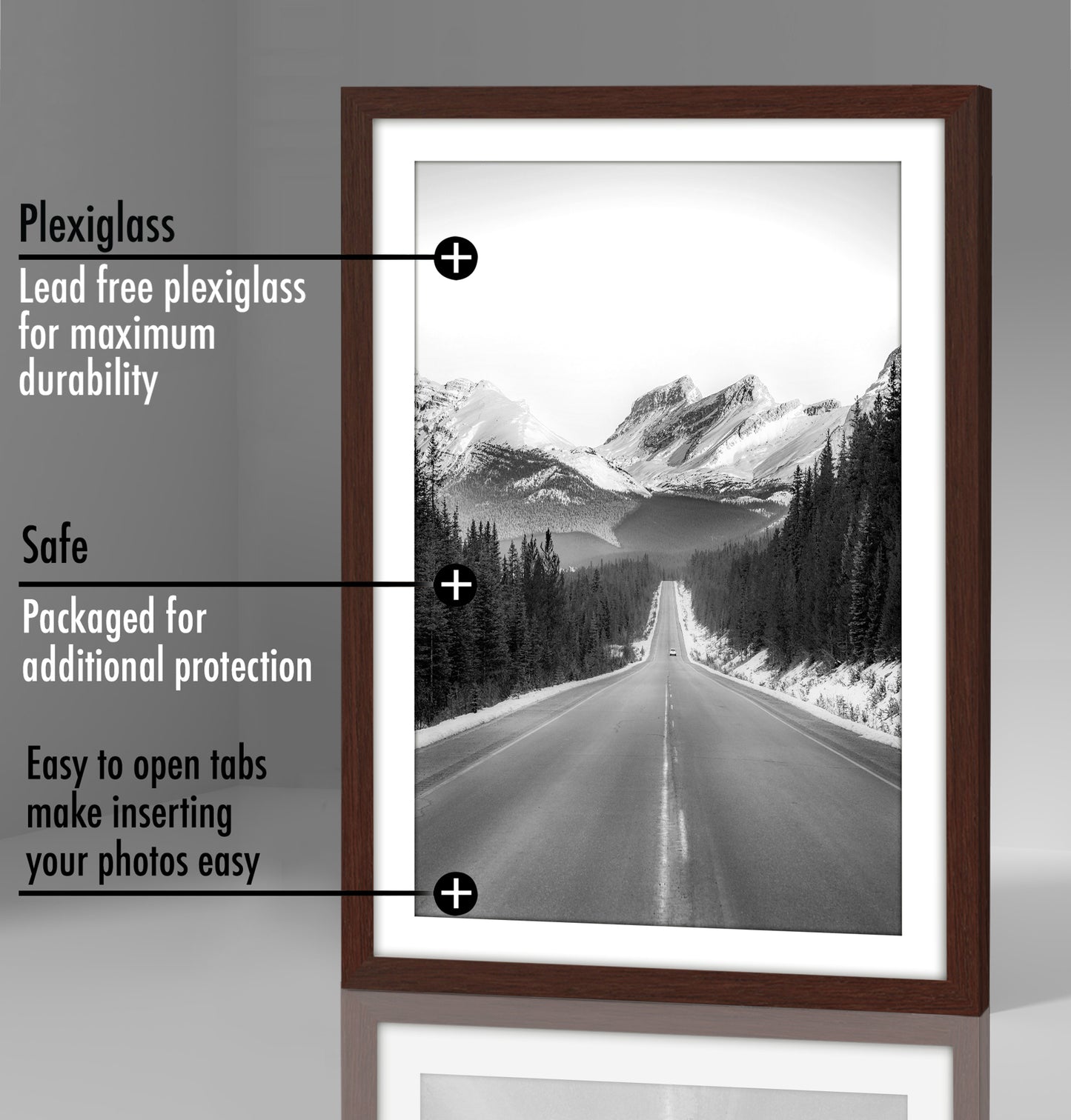 5 Pack - Gallery Wall Picture Frame | Choose Size and Color