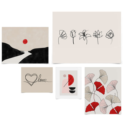 Americanflat Boho Modern Nature by The Print Republic - 5 Piece Set