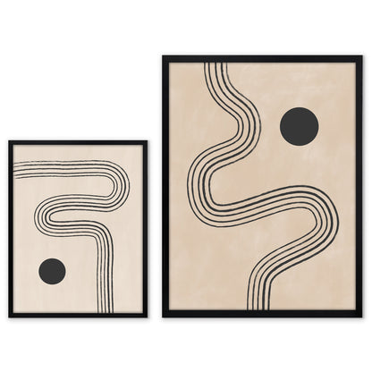 Americanflat Mid Century Neutral Abstract Landscape by The Print Republic - 2 Piece Set