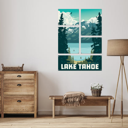 Lake Tahoe Summer Splendor 5 Piece Grid Wall Art Room Decor Set  - Print