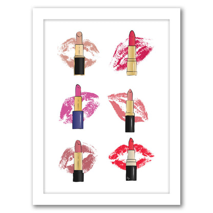 Lipsticks By Martina - White Framed Print