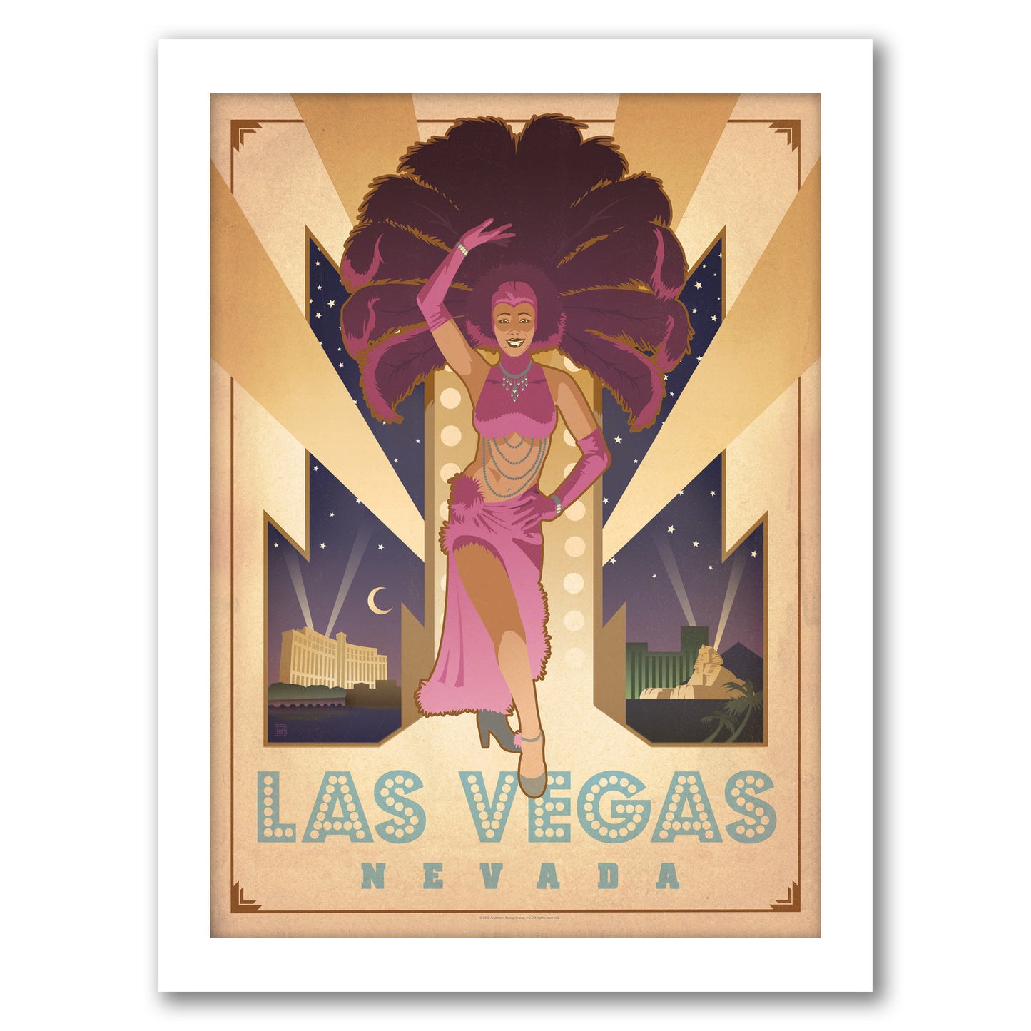 Las Vegas Showgirl by Anderson Design Group - Framed Print