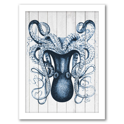 Wood Odd Angle Octopus by Samantha Ranlet - Framed Print