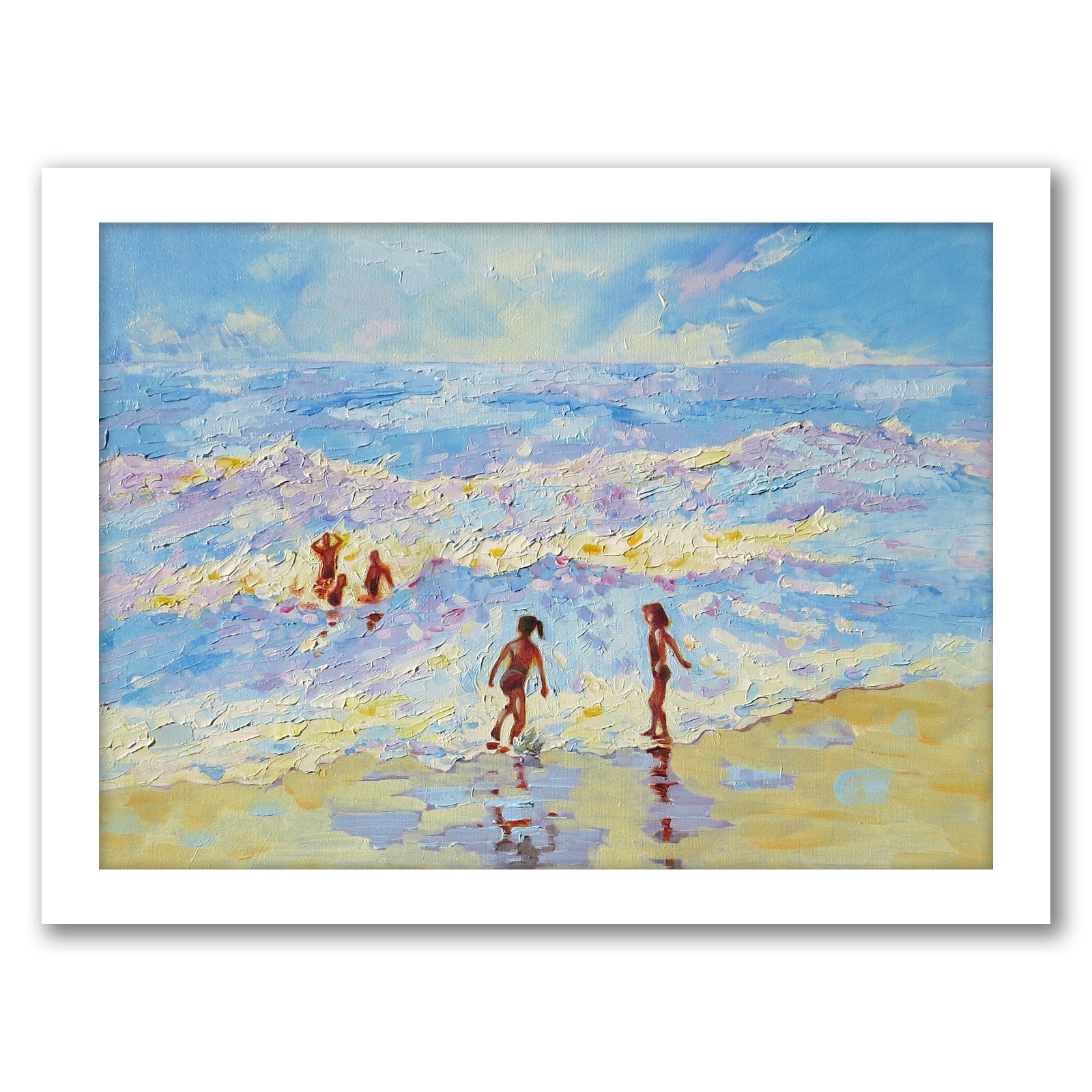 Summer Holiday By Mary Kemp - White Framed Print