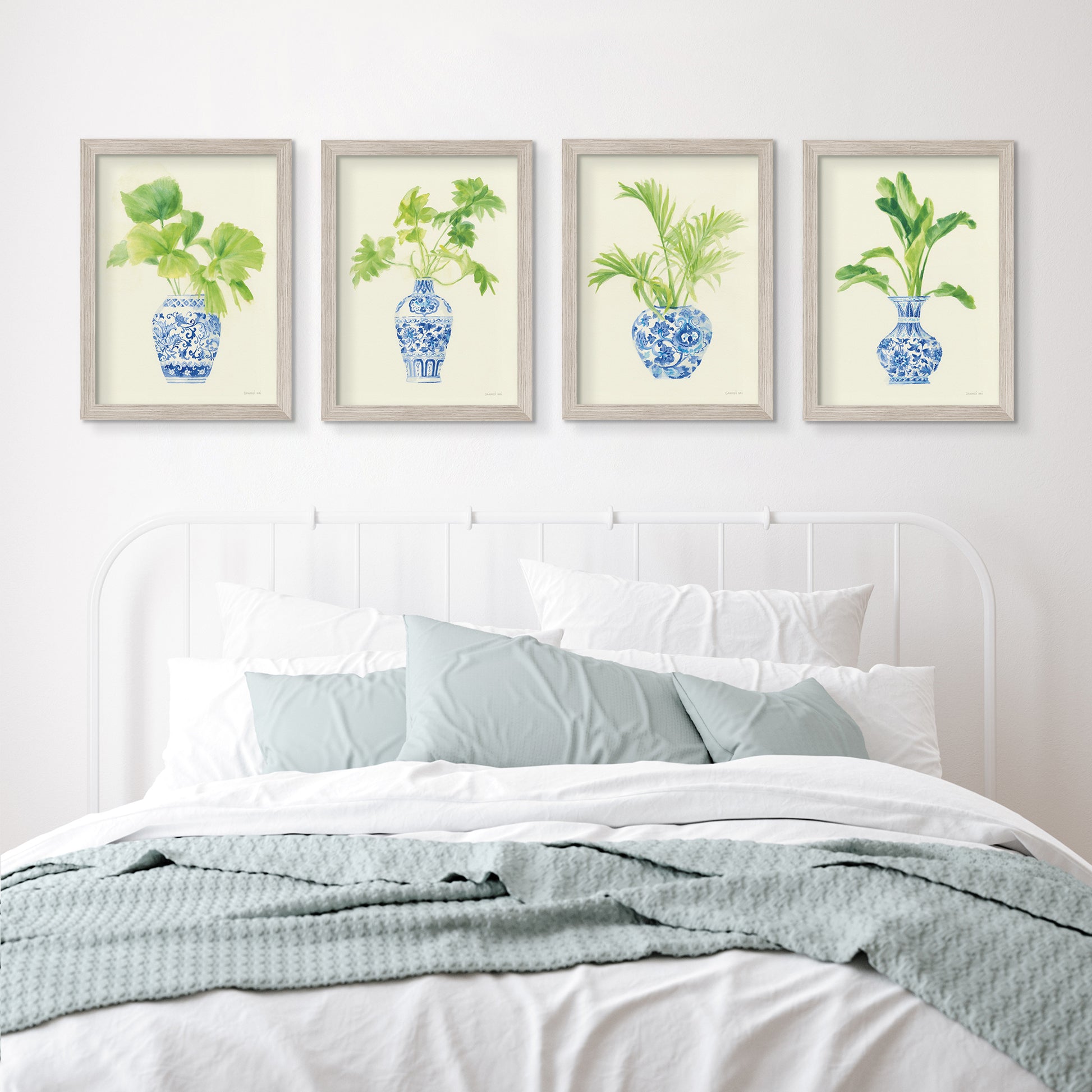 Blue Vases by Silvia Vassileva - 4 Piece Gallery Framed Print Art Set