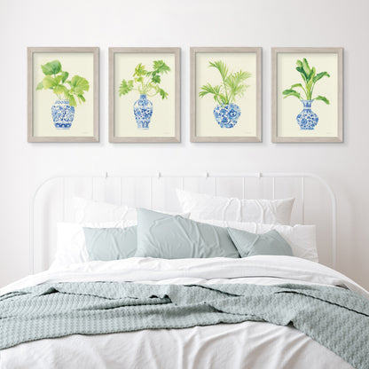 Blue Vases by Silvia Vassileva - 4 Piece Gallery Framed Print Art Set