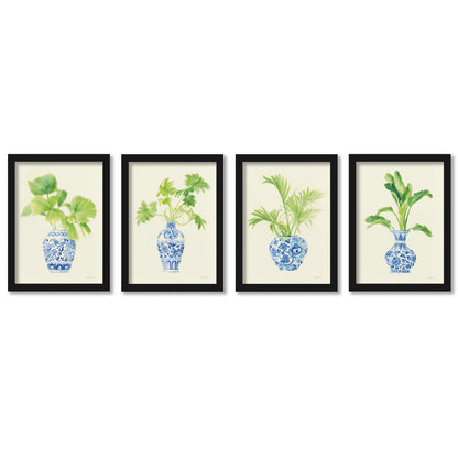 Blue Vases by Danhui Nai - 4 Piece Gallery Framed Print Art Set - Americanflat