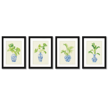 Blue Vases by Danhui Nai - 4 Piece Gallery Framed Print Art Set - Americanflat