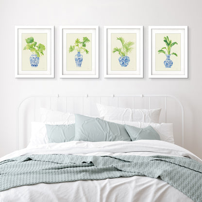Blue Vases by Danhui Nai - 4 Piece Gallery Framed Print Art Set - Americanflat
