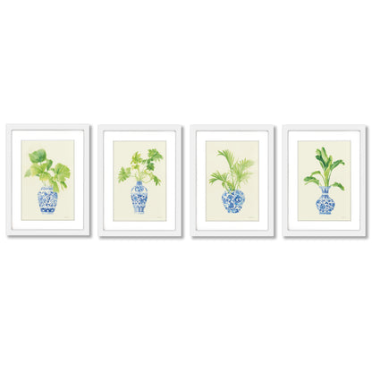 Blue Vases by Danhui Nai - 4 Piece Gallery Framed Print Art Set - Americanflat
