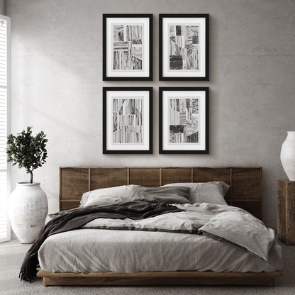 Lined Up by Courtney Prahl - 4 Piece Gallery Framed Print Art Set - Americanflat