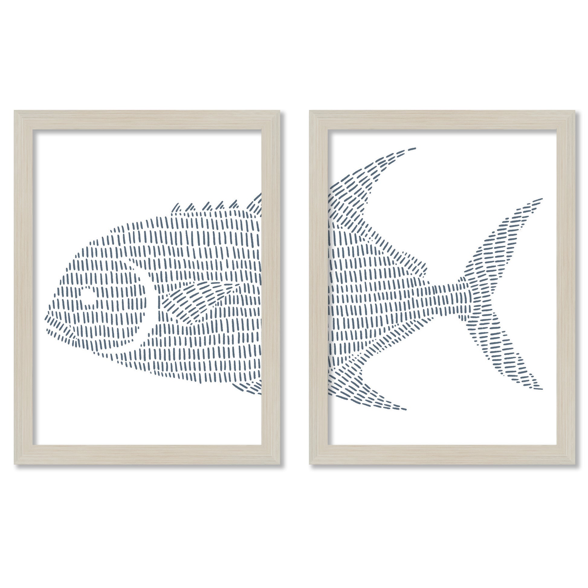 Fish Stripes by Jetty Home - 2 Piece Gallery Framed Print Art Set