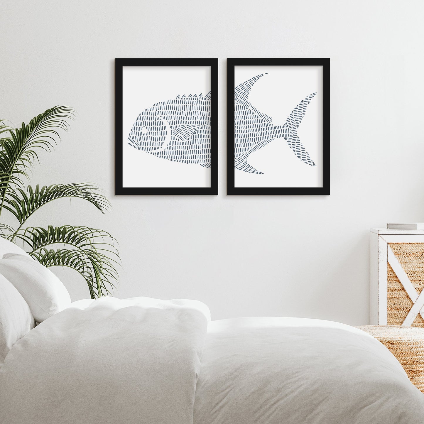 Fish Stripes by Jetty Home - 2 Piece Gallery Framed Print Art Set - Americanflat