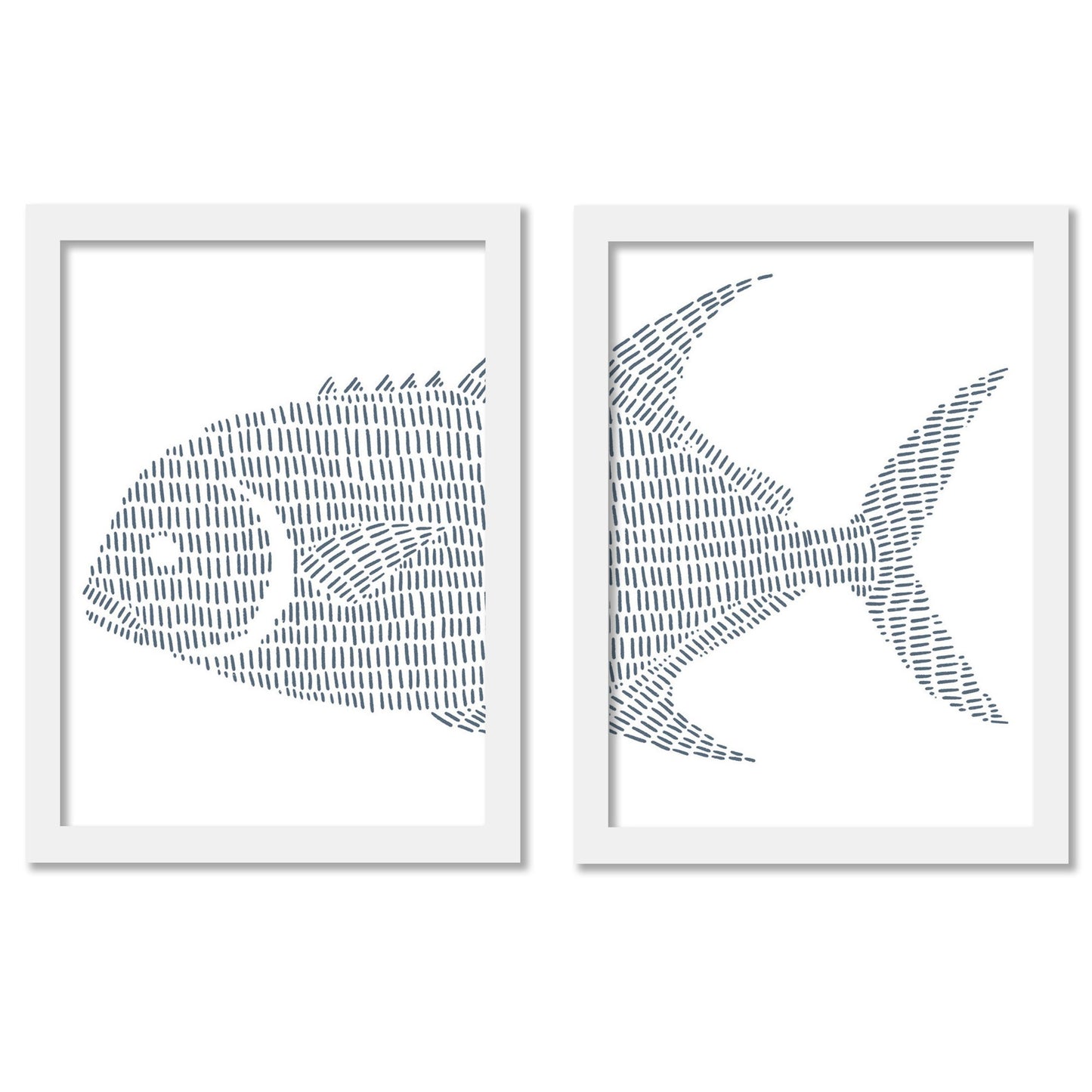 Fish Stripes by Jetty Home - 2 Piece Gallery Framed Print Art Set - Americanflat