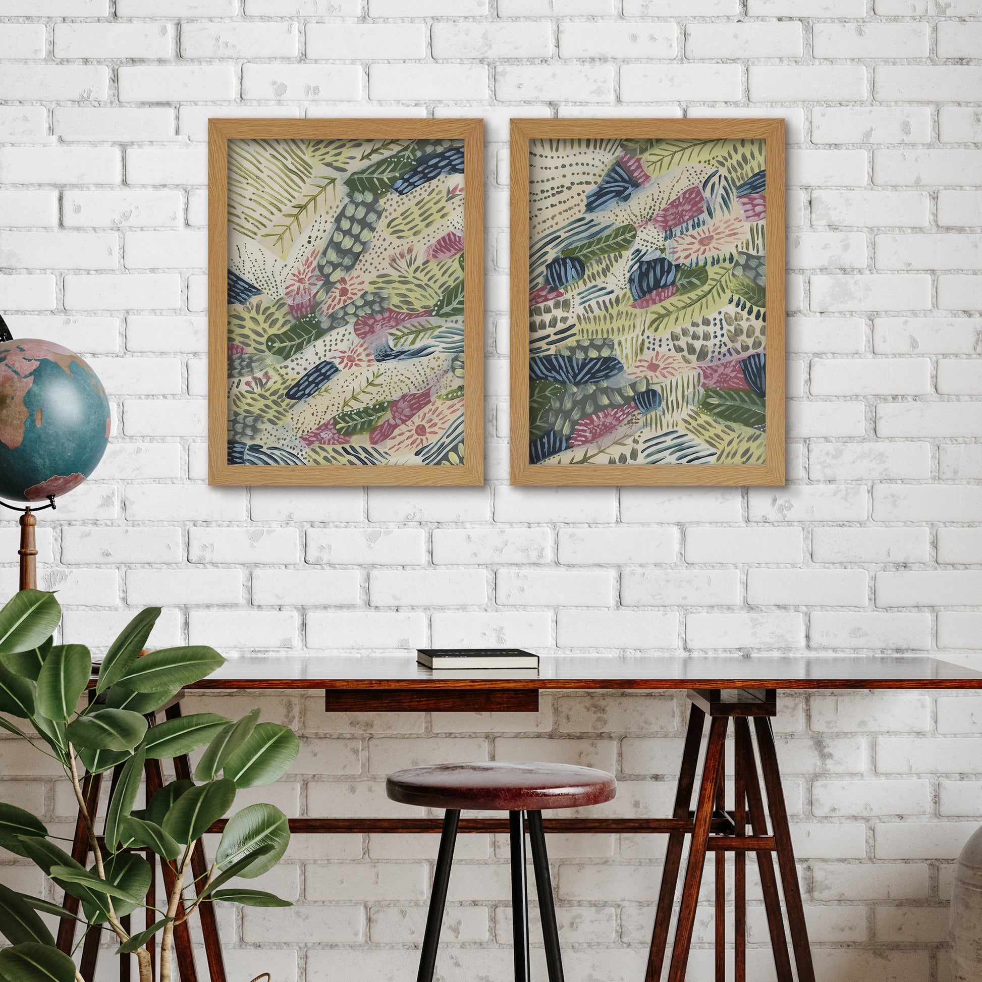 Colorful Boho Abstract by Jetty Home - 2 Piece Gallery Framed Print Art Set