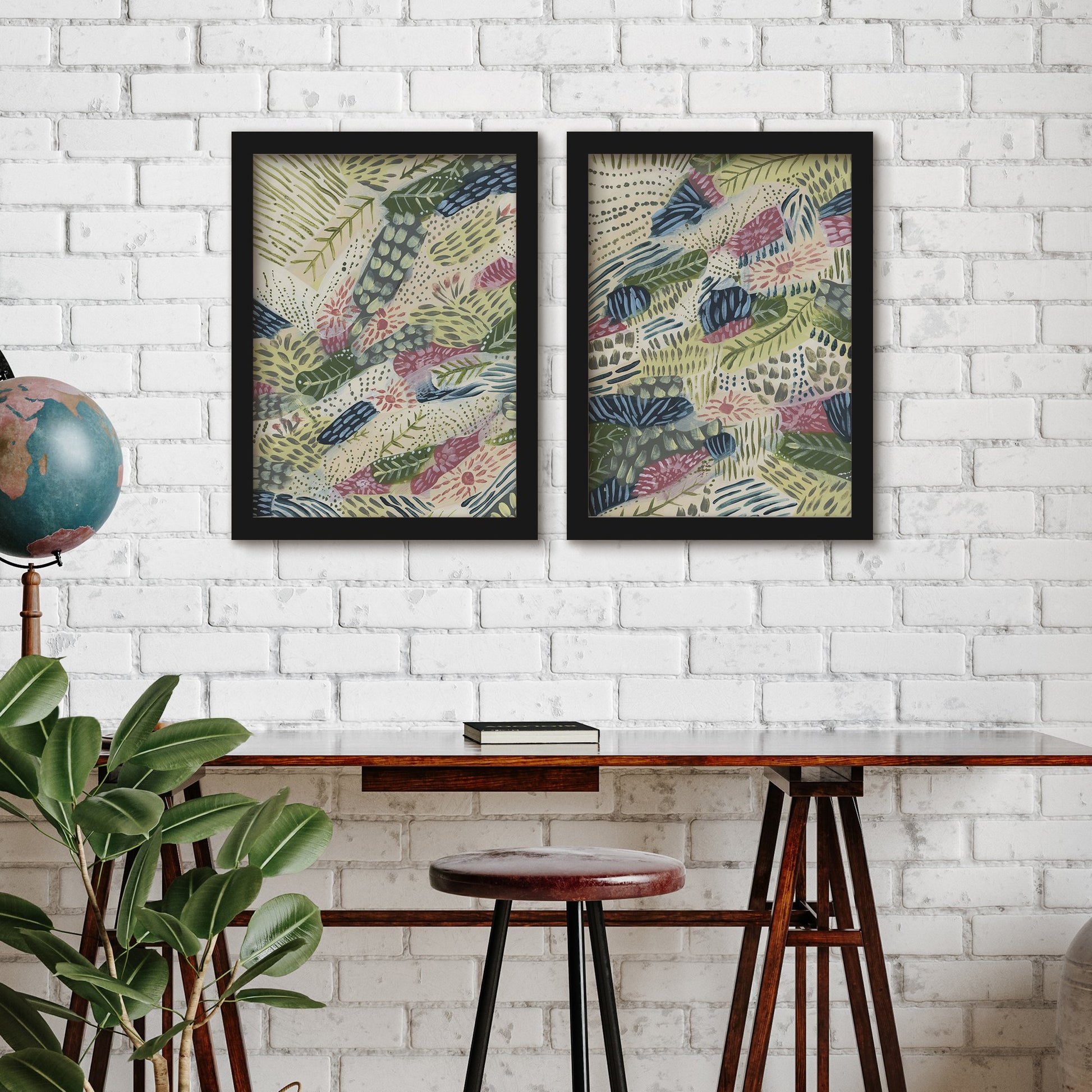 Colorful Boho Abstract by Jetty Home - 2 Piece Gallery Framed Print Art Set - Americanflat