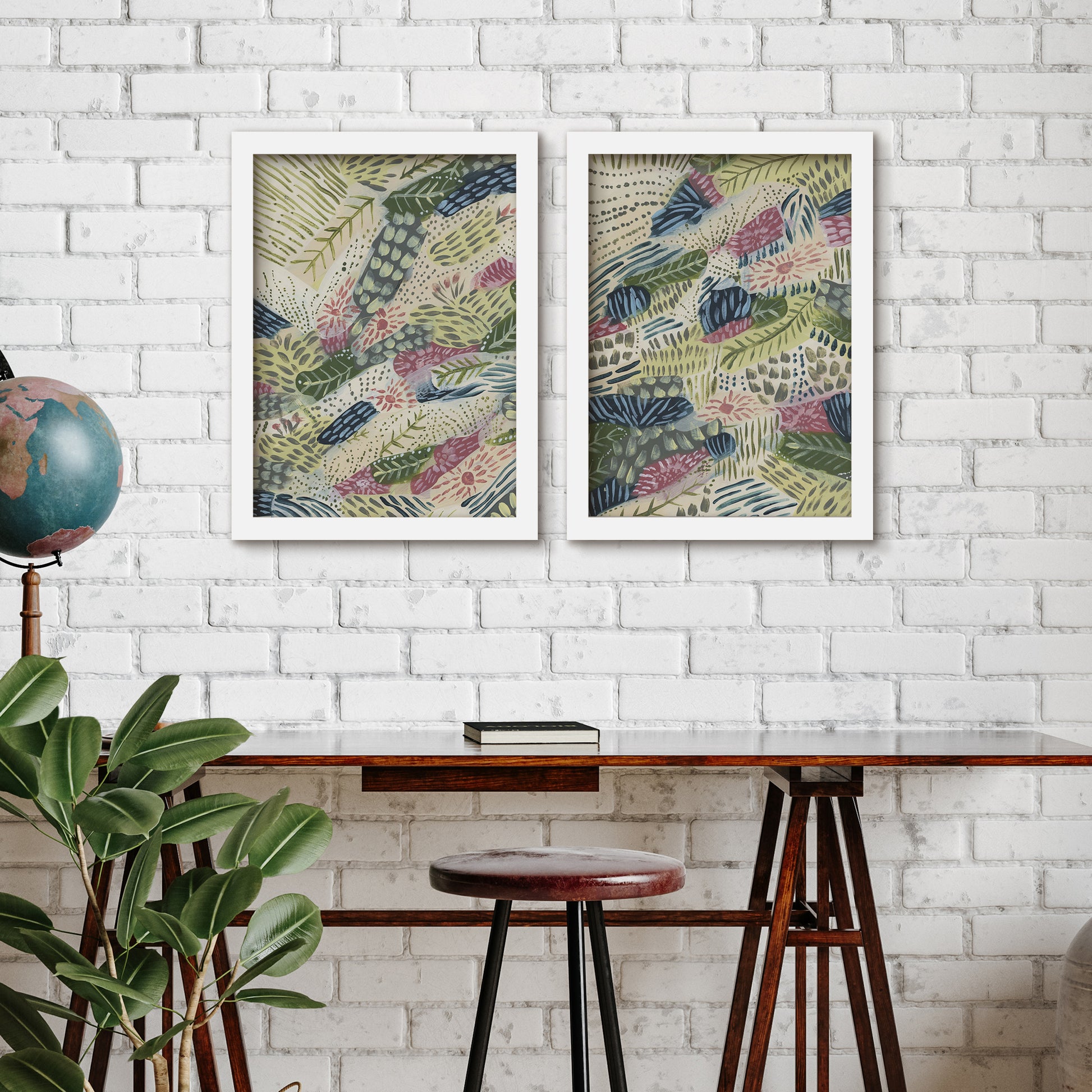 Colorful Boho Abstract by Jetty Home - 2 Piece Gallery Framed Print Art Set - Americanflat