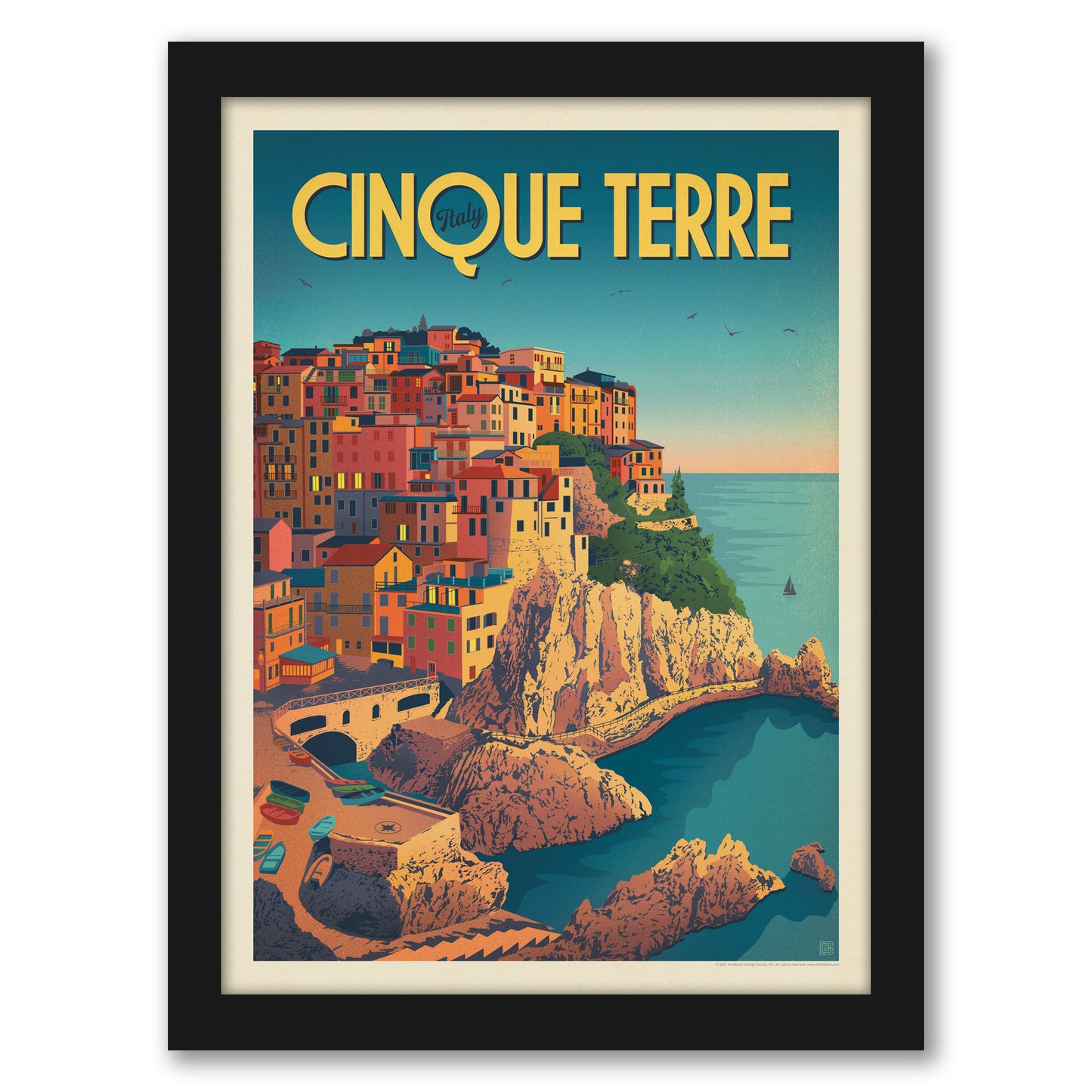 Italy Cinque Terre by Anderson Design Group - Framed Print
