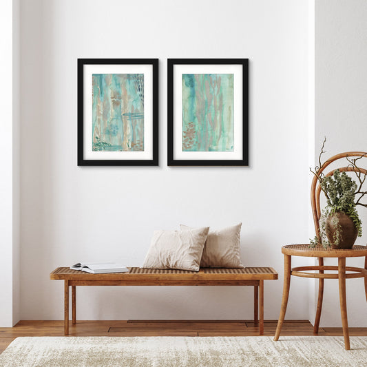 Abstract Kelp Forest by Jetty Home - 2 Piece Gallery Framed Print Art Set - Americanflat