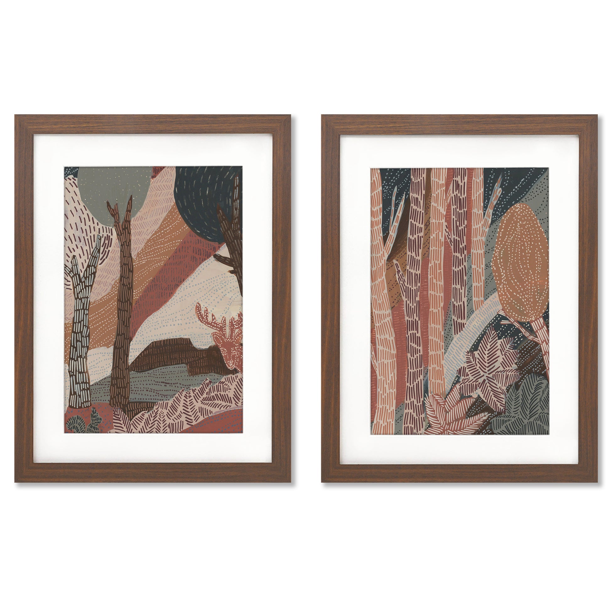 Nordic Woodlands by Jetty Home - 2 Piece Gallery Framed Print Art Set