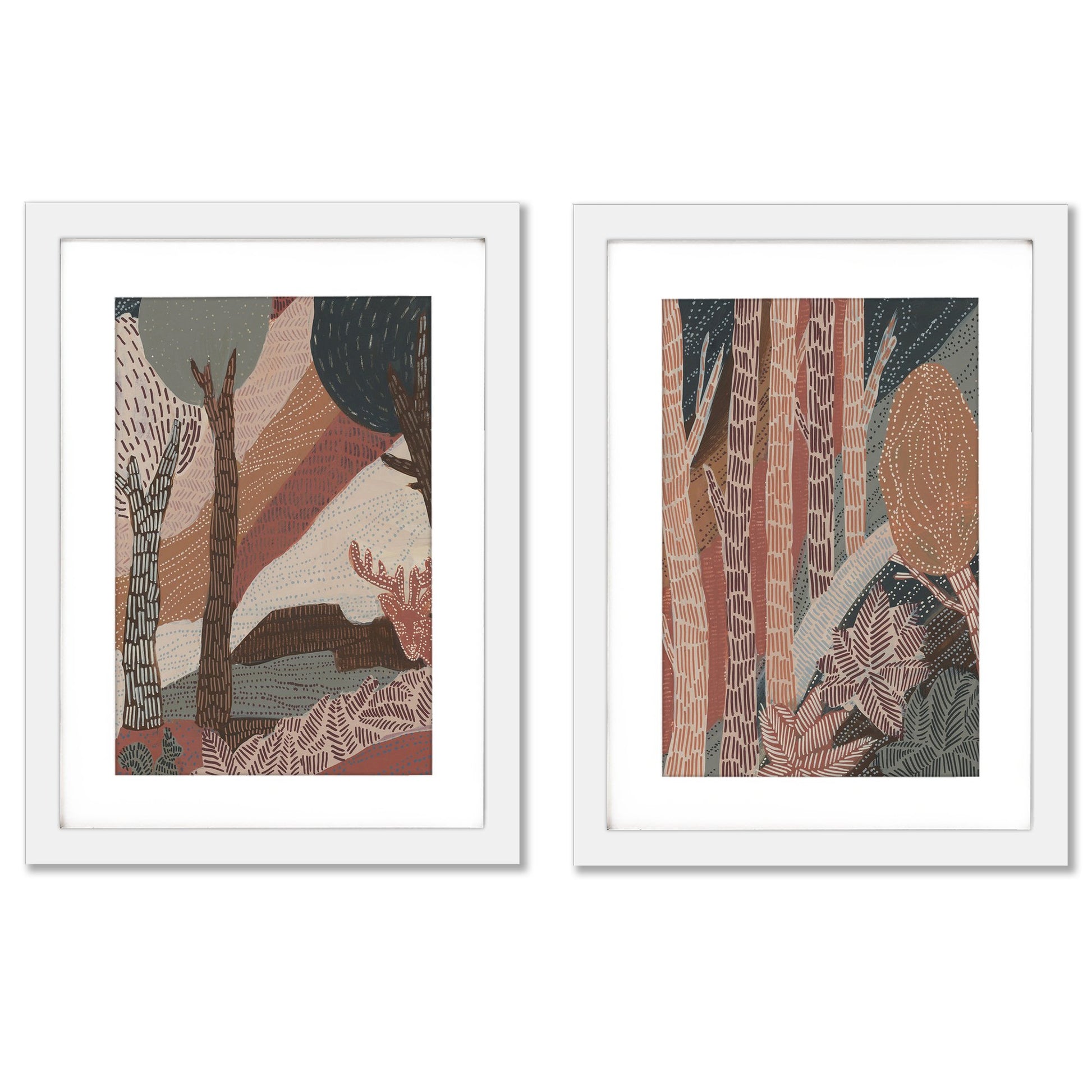 Nordic Woodlands by Jetty Home - 2 Piece Gallery Framed Print Art Set - Americanflat