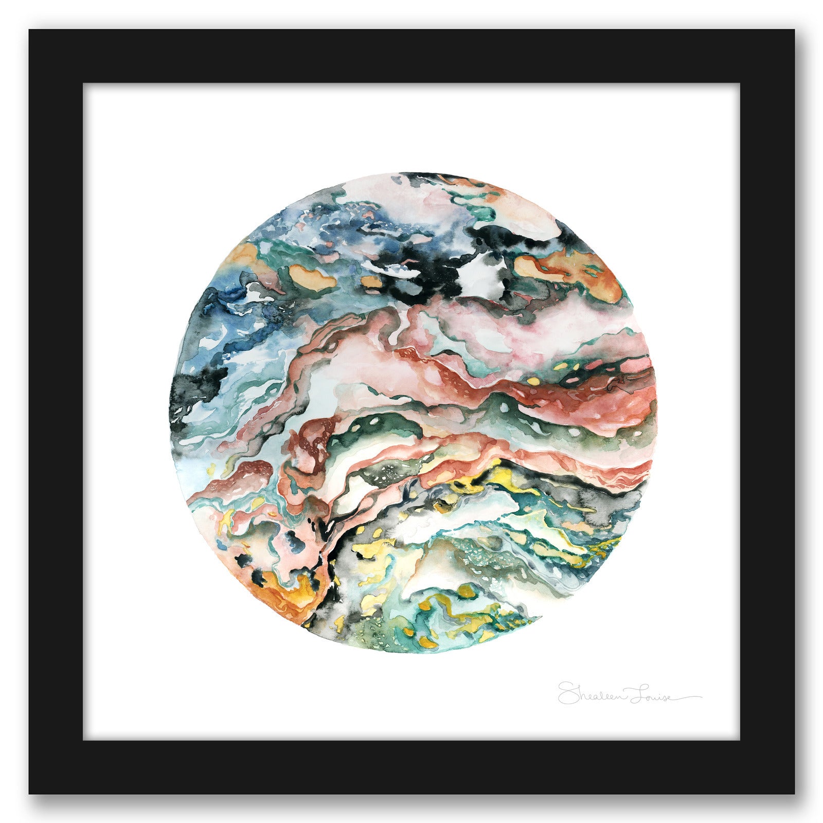 Colorful Geode by Shealeen Louise - Framed Print