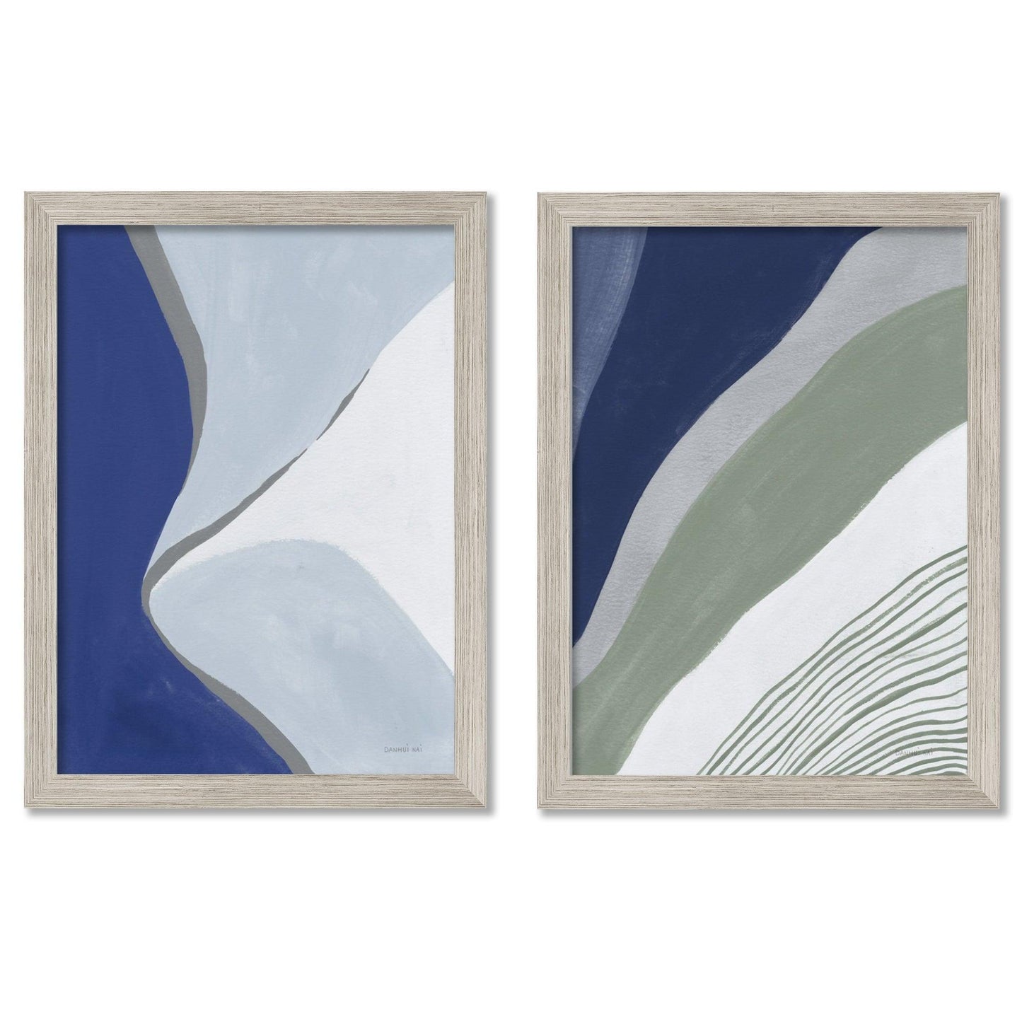 Seaglass Strokes by Danhui Nai - 2 Piece Gallery Framed Print Art Set