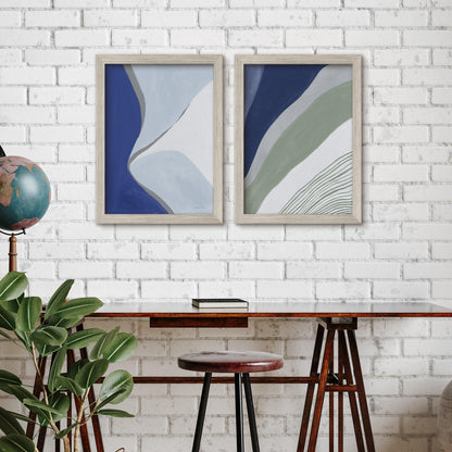 Seaglass Strokes by Danhui Nai - 2 Piece Gallery Framed Print Art Set