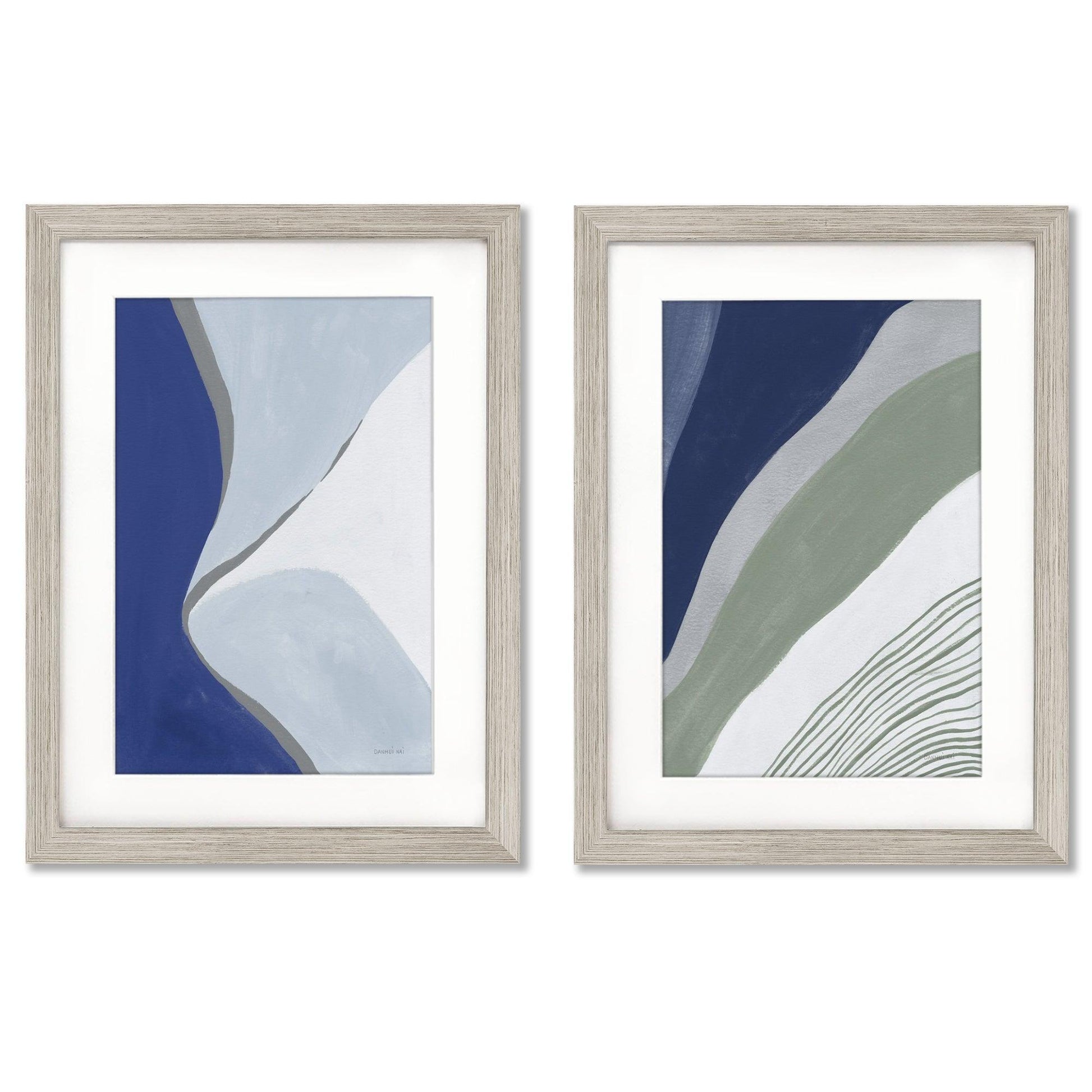 Seaglass Strokes by Danhui Nai - 2 Piece Gallery Framed Print Art Set