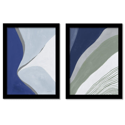 Seaglass Strokes by Danhui Nai - 2 Piece Gallery Framed Print Art Set - Americanflat