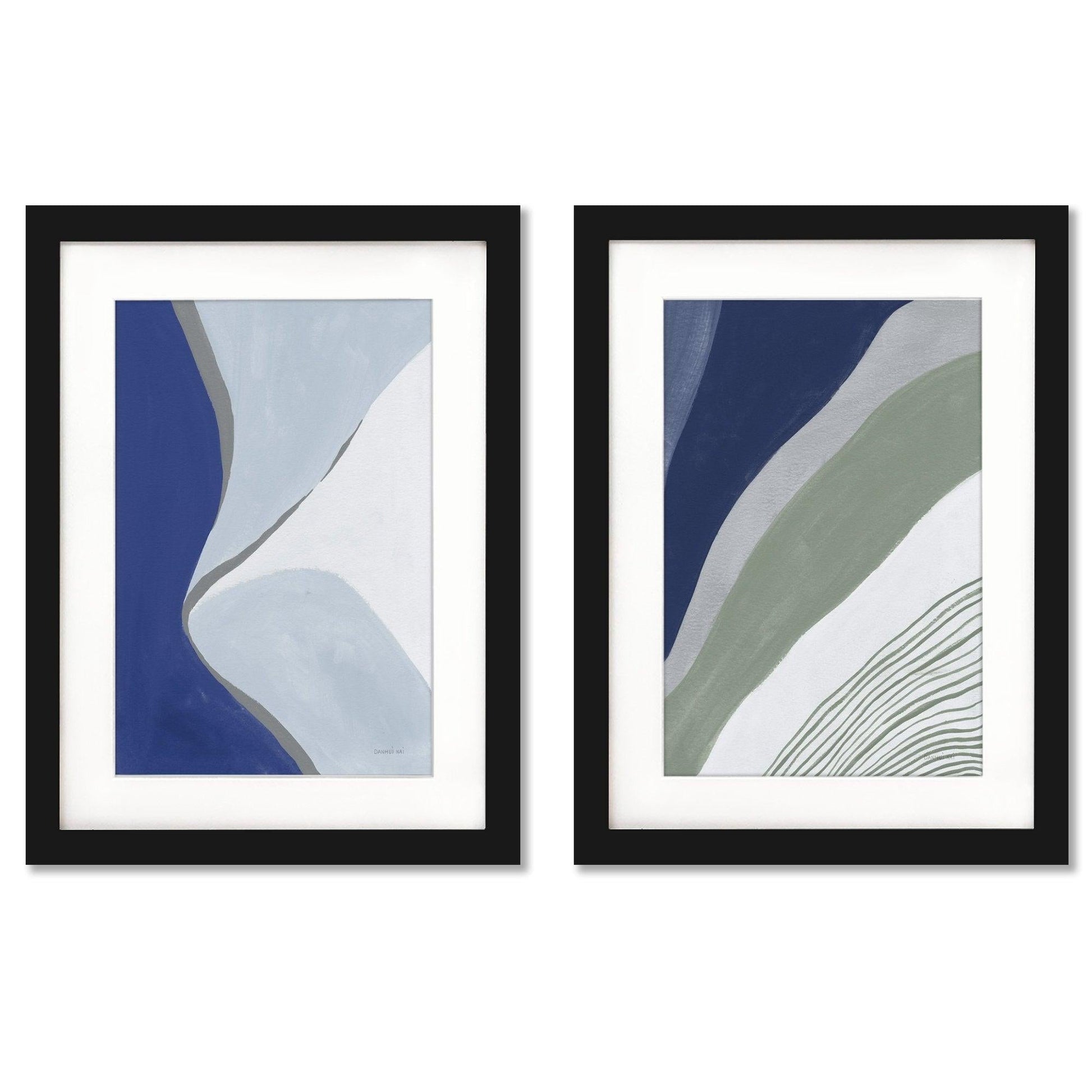 Seaglass Strokes by Danhui Nai - 2 Piece Gallery Framed Print Art Set - Americanflat