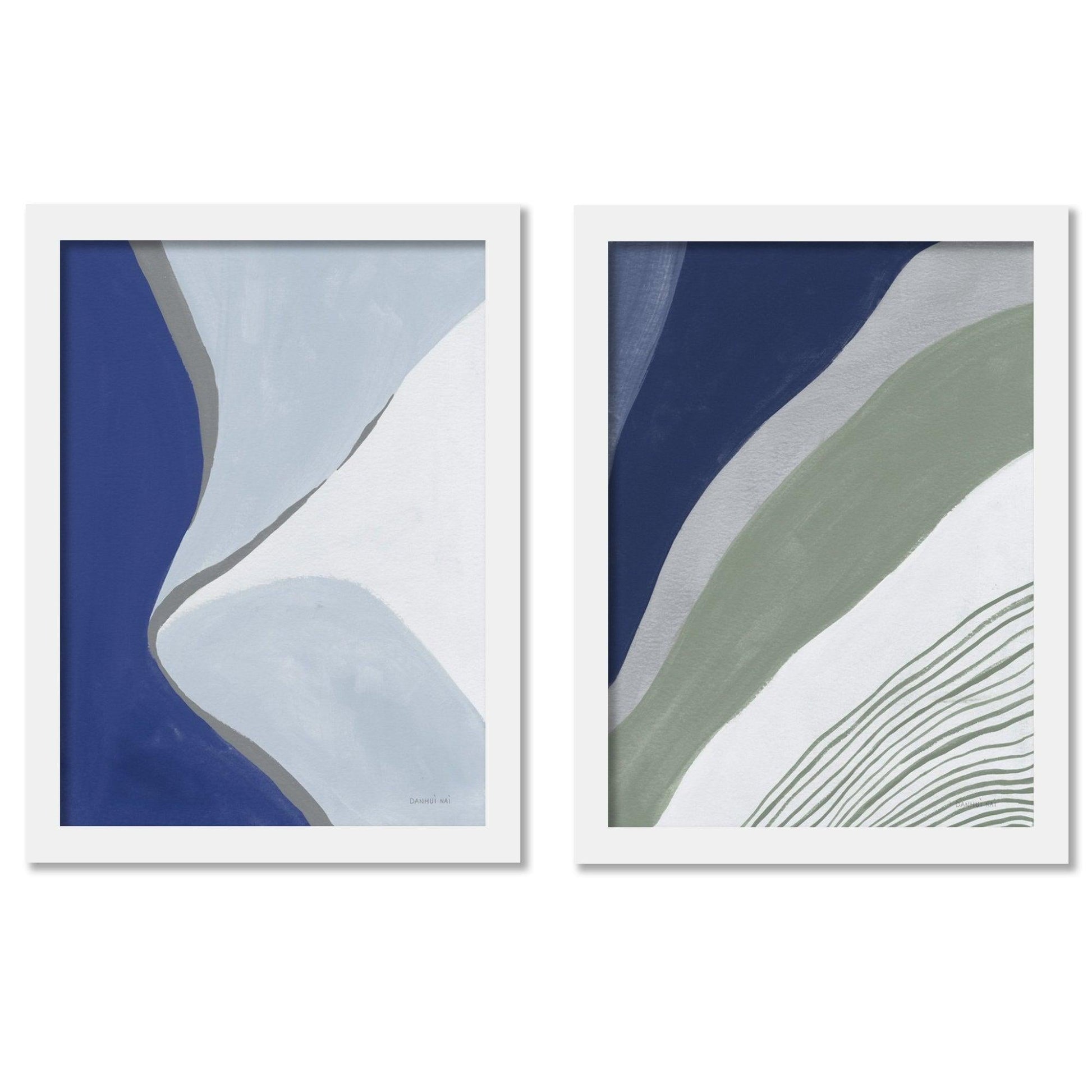 Seaglass Strokes by Danhui Nai - 2 Piece Gallery Framed Print Art Set - Americanflat