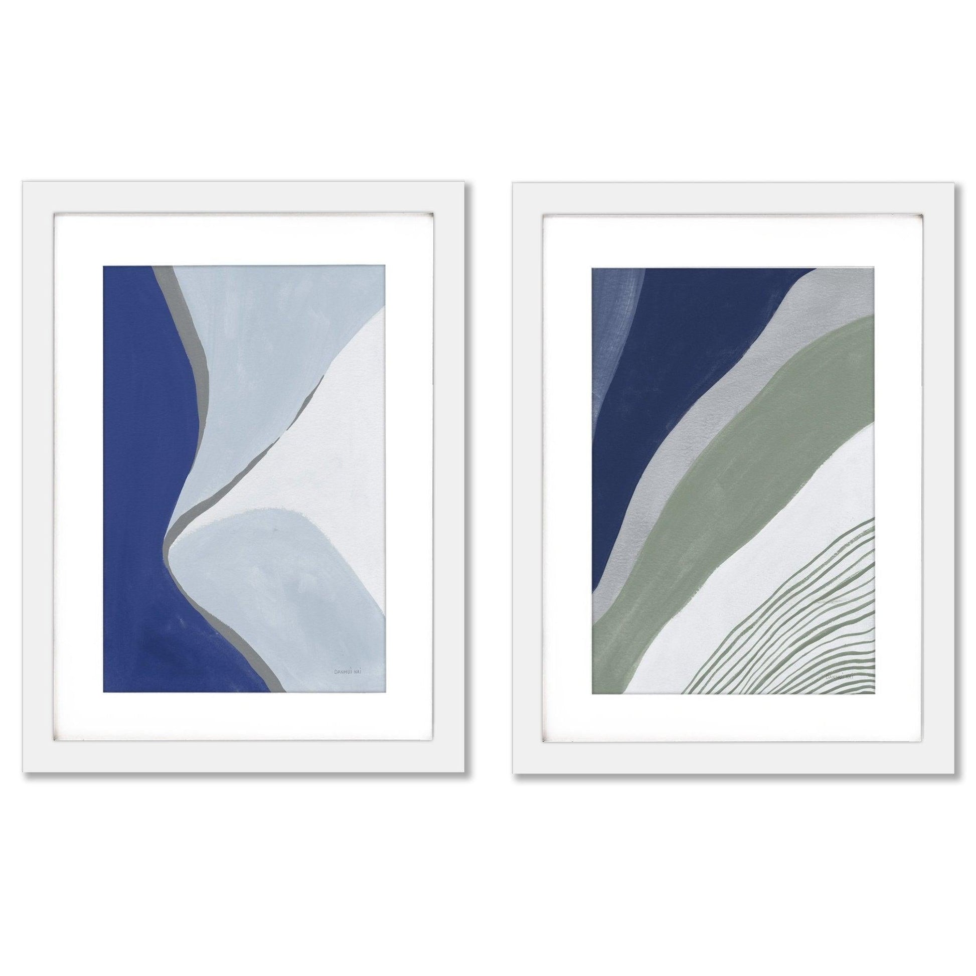 Seaglass Strokes by Danhui Nai - 2 Piece Gallery Framed Print Art Set - Americanflat