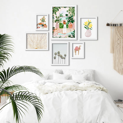Botanical Boho Girl- 6 Piece Framed Gallery Wall Set - Art Set - Americanflat