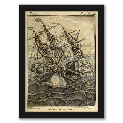 Kraken Original by Coastal Print & Design - Framed Print