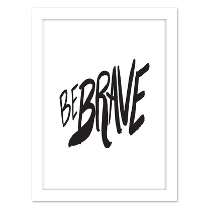 Be Brave Lettering by Leah Flores - Framed Print