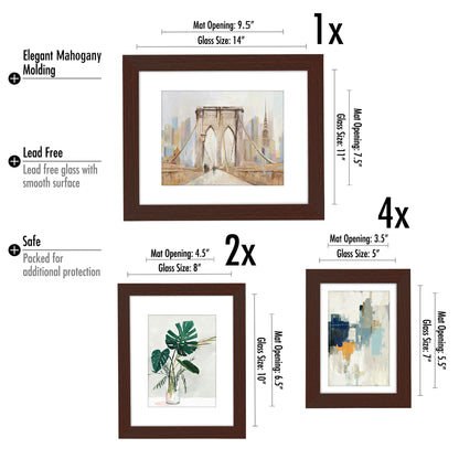 Earth Tone World Travel by PI Creative - 7 Piece Framed Gallery Wall Art Set - Americanflat