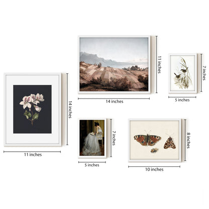 5 Piece Vintage Gallery Wall Art Set - Idyllic Reflections Art by Wall + Wonder