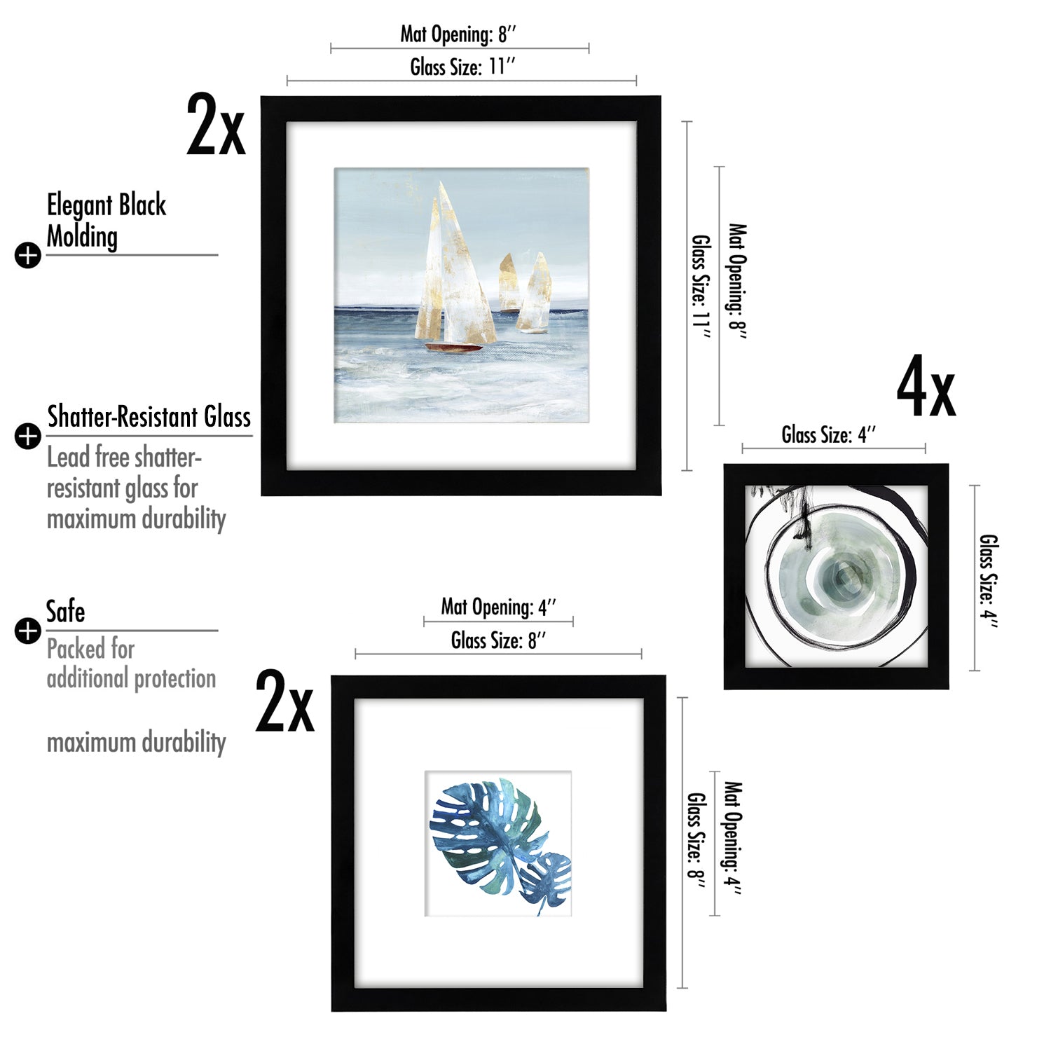 Beyond The Shoreline - 8 Piece Framed Gallery Wall Art Set - Americanflat