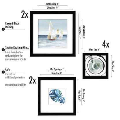 Beyond The Shoreline - 8 Piece Framed Gallery Wall Art Set - Americanflat