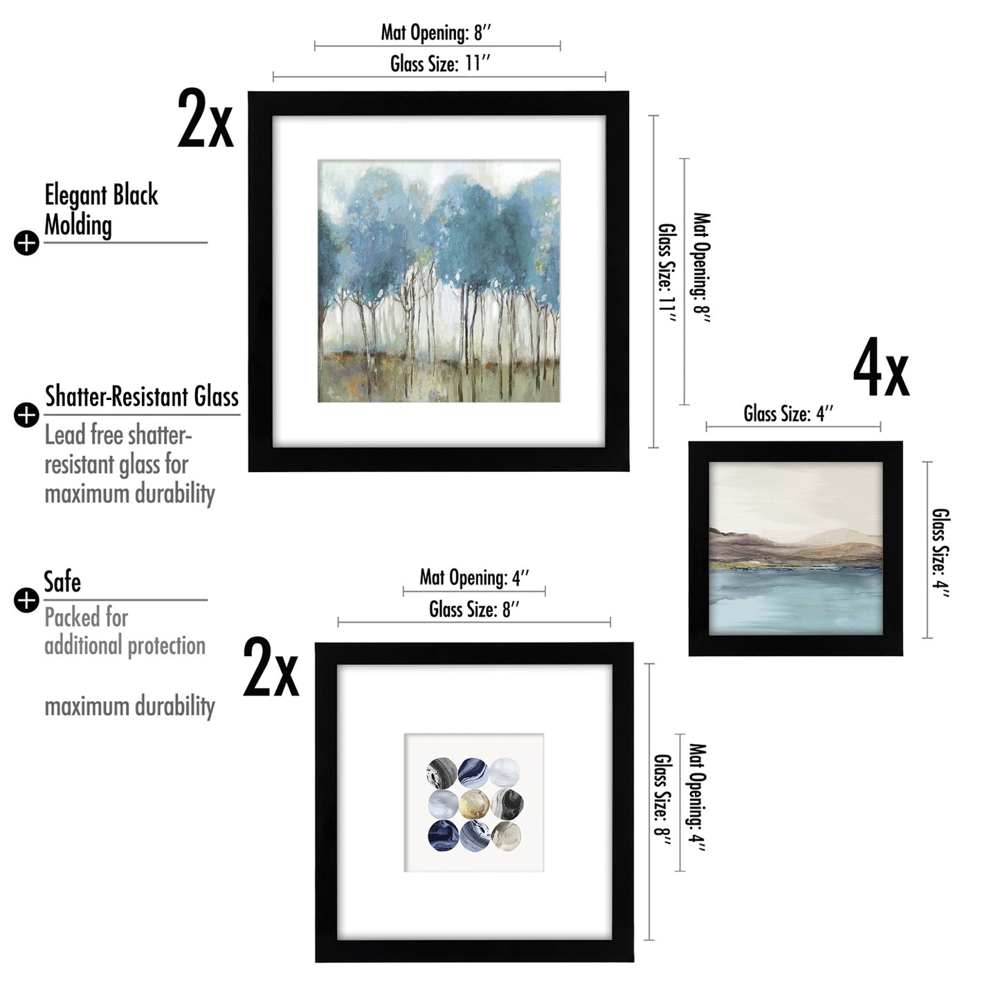 Blue Horizon - 8 Piece Framed Gallery Wall Art Set - Americanflat