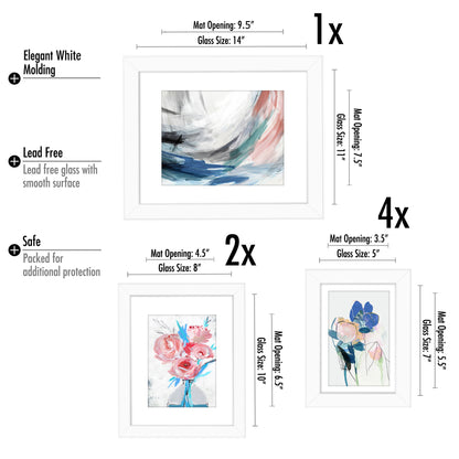 Dream Florals by PI Creative - 7 Piece Framed Gallery Wall Art Set - Americanflat