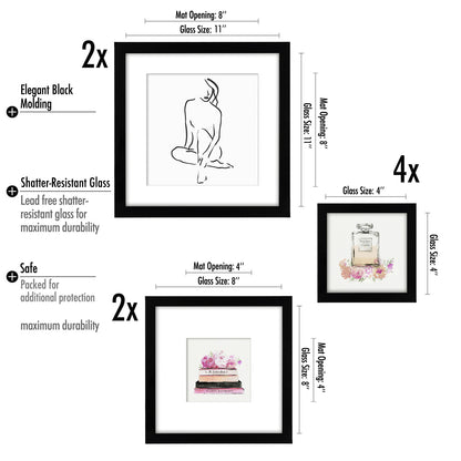 Pink Perfume Bloom - 8 Piece Framed Gallery Wall Art Set - Americanflat