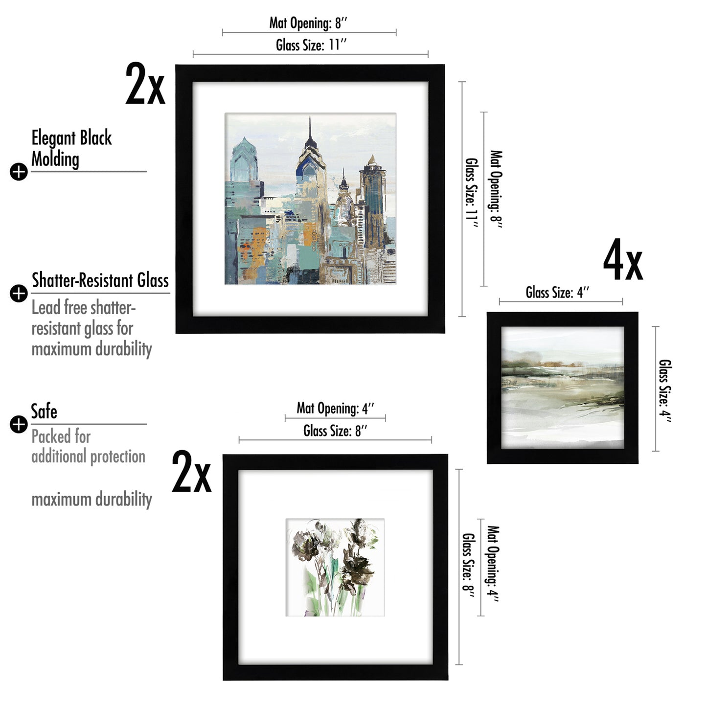 New York City In Bloom - 8 Piece Framed Gallery Wall Art Set - Americanflat