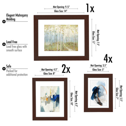 Abstract Views by PI Creative - 7 Piece Framed Gallery Wall Art Set - Americanflat