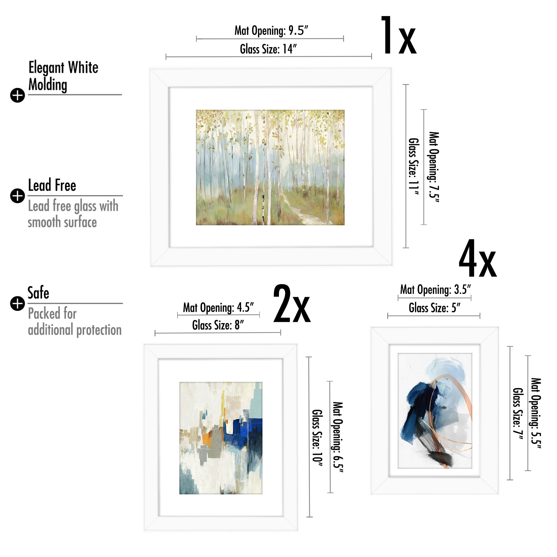 Abstract Views by PI Creative - 7 Piece Framed Gallery Wall Art Set - Americanflat