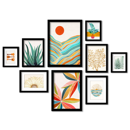 Tropical Bloom - 9 Piece Framed Gallery Wall Art Set - Art Set - Americanflat