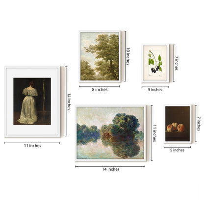 5 Piece Vintage Gallery Wall Art Set - Nature's Brushstrokes Art by Wall + Wonder