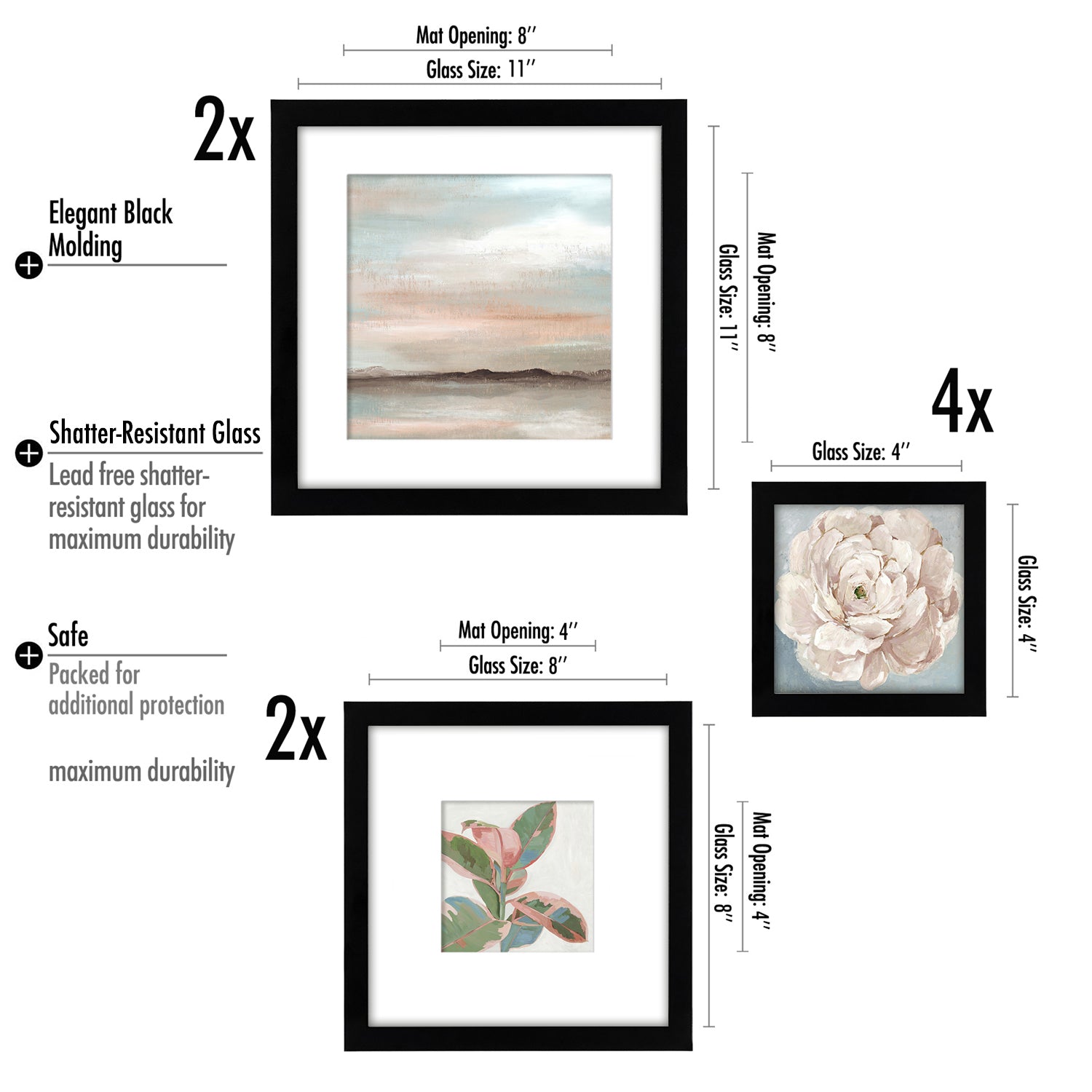 Pastel Breeze - 8 Piece Framed Gallery Wall Art Set - Americanflat