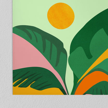5 Piece Poster Gallery Wall Art Set - Green & Yellow Botanical Sunny Dream - Print